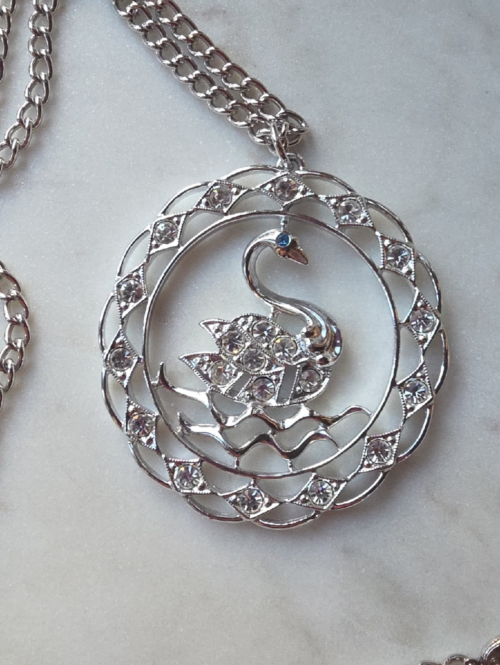 Vintage Sarah Coventry "Swan Lake" pendant necklace